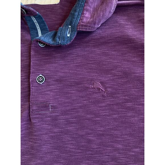 Tommy Bahama Polo Shirt Medium Short Sleeve Purple Heather Outdoor Golf Fishing - Picture 4 of 12